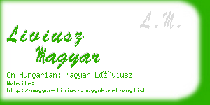 liviusz magyar business card